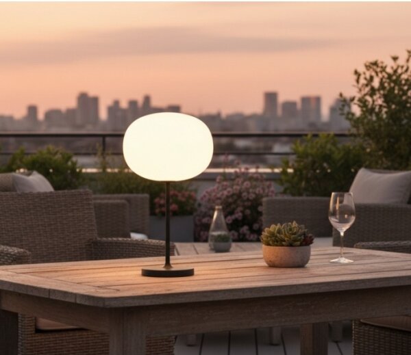 LED Stm. nab. venkovní stolní lampa VENEZIA LED/2W/5V 2700K IP54 4000 mAh černá