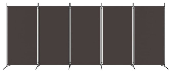 5dílný paraván hnědý 433x180 cm textil