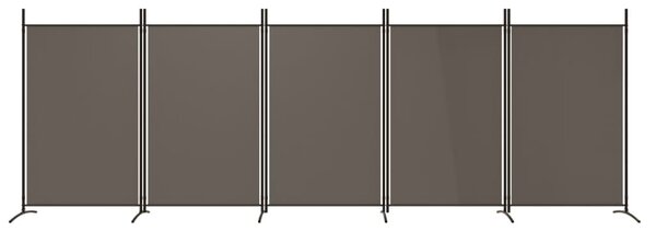 5dílný paraván antracitový 433x180 cm textil