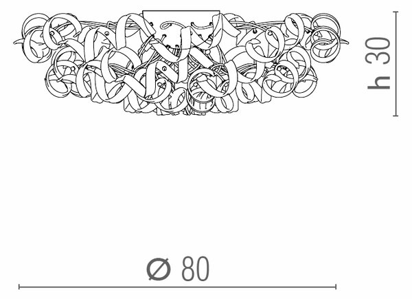 Metal lux 205.380.14 Astro Copper, stropní designové svítidlo v průměru 80cm, 6x40W, měděné sklo, zlato 24K