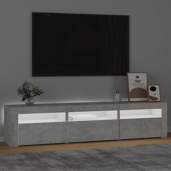 TV skříňka s LED osvětlením betonově šedá 180x35x40 cm 3152757