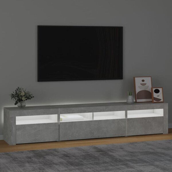 TV skříňka s LED osvětlením betonově šedá 210x35x40 cm 3152733