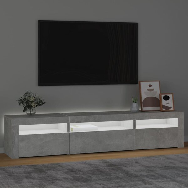 TV skříňka s LED osvětlením betonově šedá 195x35x40 cm 3152741