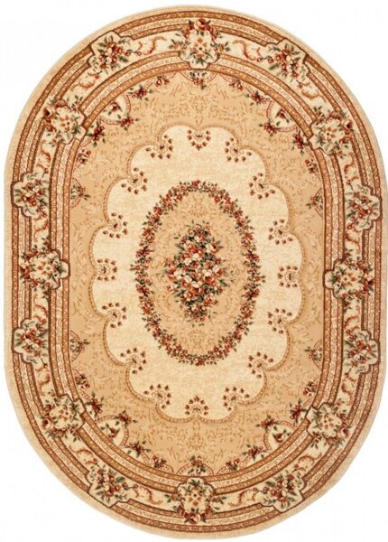 Kusový koberec klasický vzor béžový ovál 70x140cm