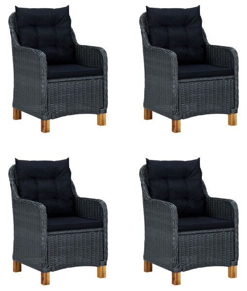 5dílný zahradní jídelní set tmavě šedý