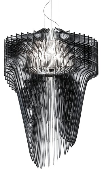 Slamp Aria XL, černý světelný objekt od Zaha Hadid, 6x52+1x100W, délka 130cm