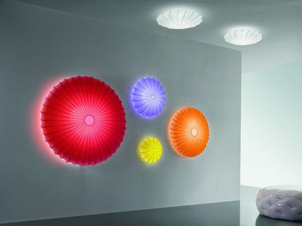 Axolight Muse, designové svítidlo z bílého textilu, 3x100W, prům. 120cm