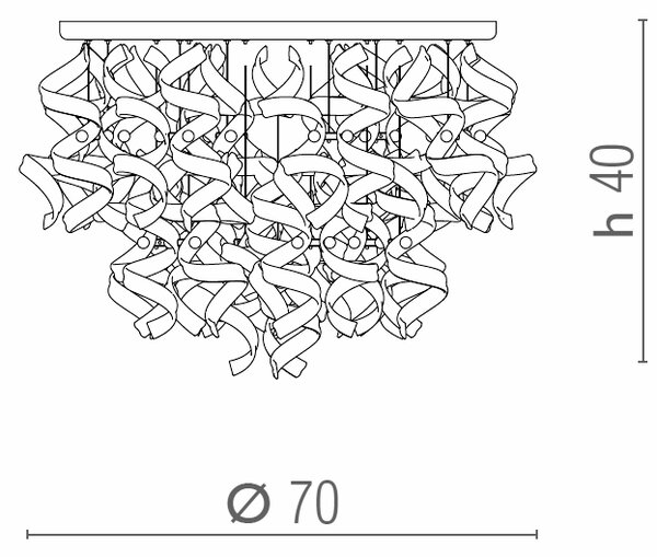 Metal lux 206.370.01 Astro Crystal, stropní designové svítidlo v průměru 70cm, 4x60W, čiré sklo, chrom