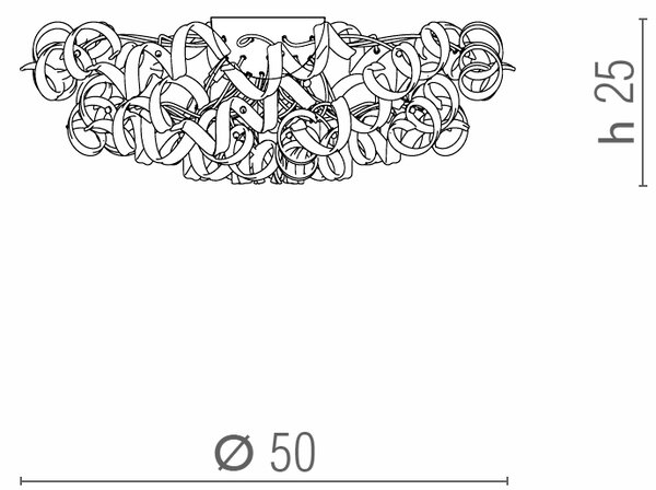 Metal lux 206.330.04 Astro Cherry, stropní designové svítidlo v průměru 50cm, 3x40W, červené sklo, chrom