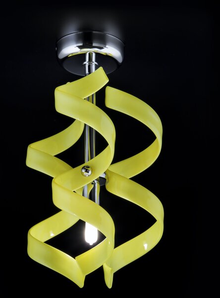 Metal lux 206.301.09 Astro Yellow, stropní designové svítidlo v průměru 20cm, 1x40W, žluté sklo, chrom
