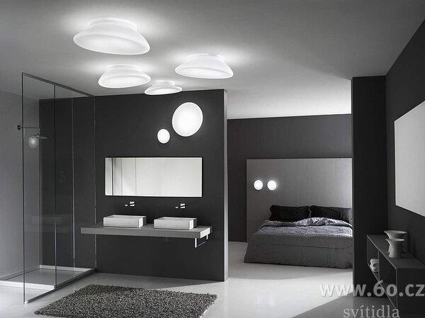 Stilnovo 7786 Dynamic, stropní/nástěnné svítidlo z opálového skla, 21W LED, 49x44cm, IP44