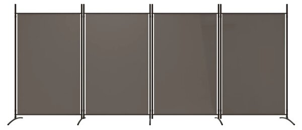 4dílný paraván antracitový 346x180 cm textil