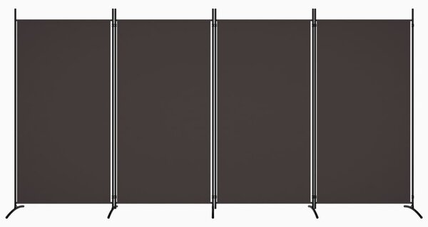 4dílný paraván hnědý 346x180 cm textil