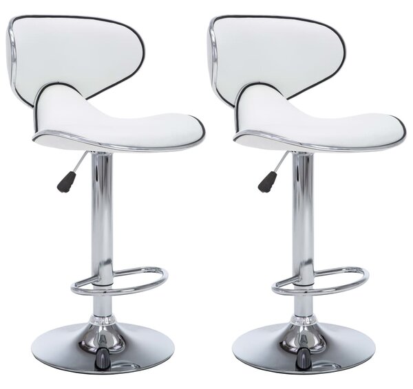 Barové stoličky Porter - umělá kůže - 2 ks | bílé