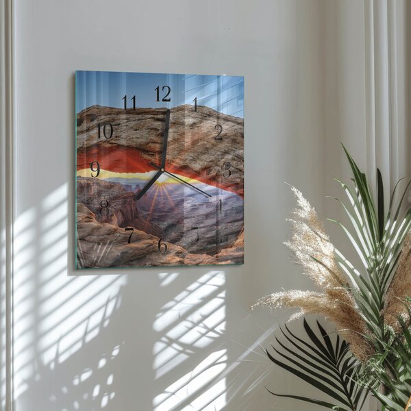 Skleněné hodiny na stěnu Velký kaňon zskc-30x30-00177888