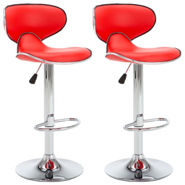 Barové stoličky Porter - umělá kůže - 2 ks | červené
