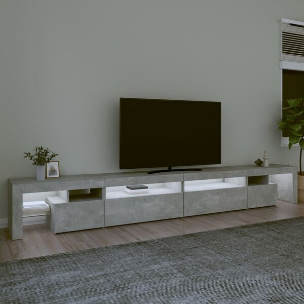 TV skříňka s LED osvětlením betonově šedá 290x36,5x40 cm 3152805