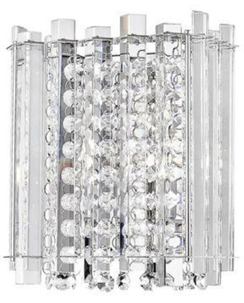 NOVA LUCE nástěnné svítidlo ELEMENT chromovaný hliník sklo a K9 křišťál G9 1x5W 230V IP20 bez žárovky 9046500