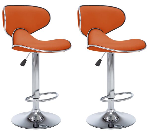 Barové stoličky Porter - umělá kůže - 2 ks | oranžové