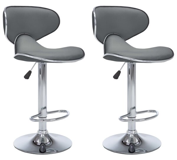 Barové stoličky Porter - umělá kůže - 2 ks | šedé