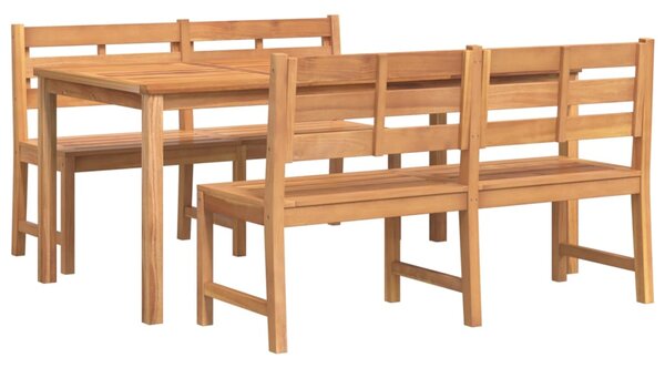 3dílný zahradní jídelní set masivní teakové dřevo