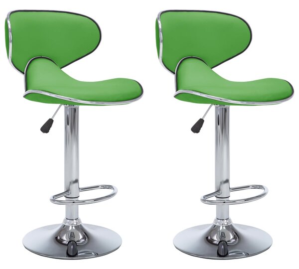 Barové stoličky Porter - umělá kůže - 2 ks | zelené