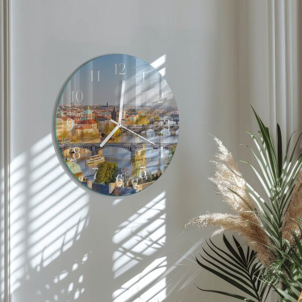 Skleněné hodiny na stěnu město Praha zsob-fi30-00082856