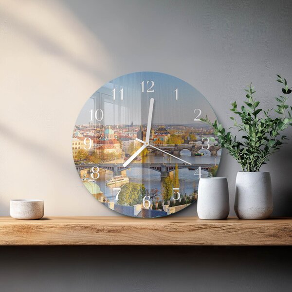 Skleněné hodiny na stěnu město Praha zsob-fi30-00082856