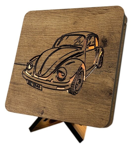 "WV brouk" lampa 19x19cm provedení povrchu: dub