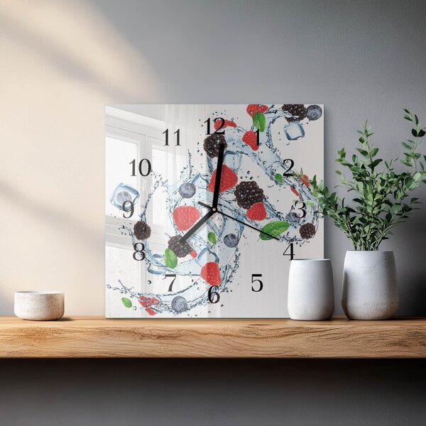 Skleněné hodiny na stěnu Ovocná zmrzlina zskc-30x30-00179768