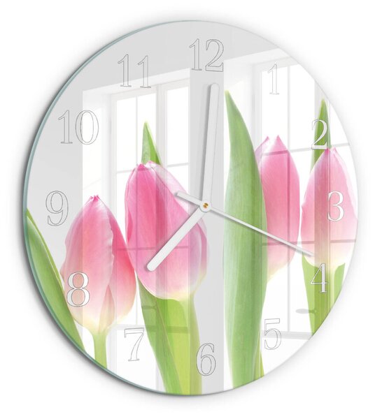 Skleněné hodiny na stěnu Tulipány zsob-fi30-00087267