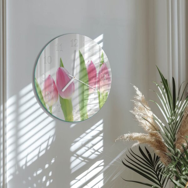 Skleněné hodiny na stěnu Tulipány zsob-fi30-00087267