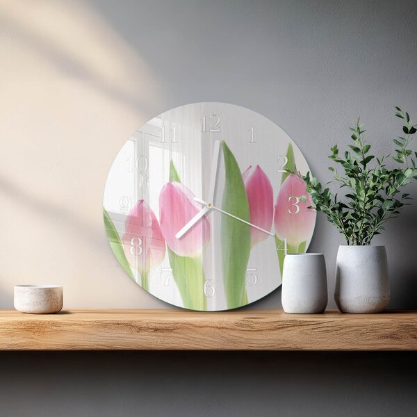 Skleněné hodiny na stěnu Tulipány zsob-fi30-00087267
