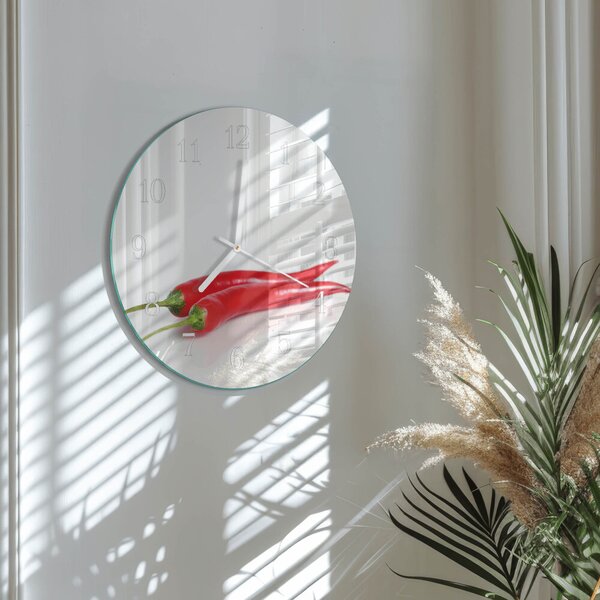Skleněné hodiny na stěnu Chilli papričky zsob-fi30-00081450