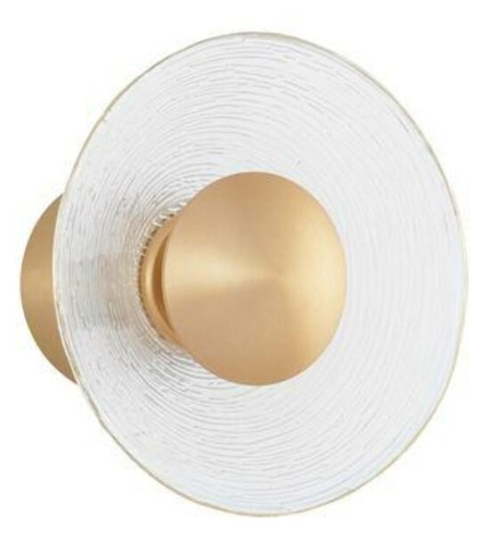 NOVA LUCE nástěnné svítidlo ESIL čiré sklo mosazný zlatý hliník LED 8W 230V 3000K IP20 9118528