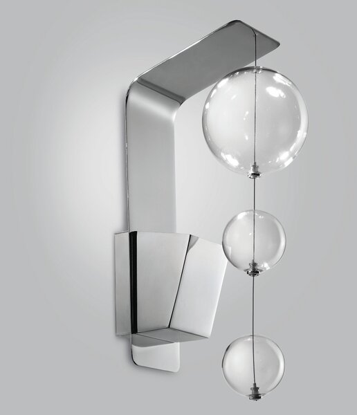 Metal lux 251.111.01 Bolero, luxusní nástěnné svítidlo, 3 kuličky čirého skla, 1x10W GU10, výška 57cm