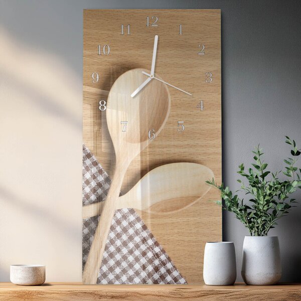 Skleněné hodiny vertikální Lžíce zsppb-30x60-00059252