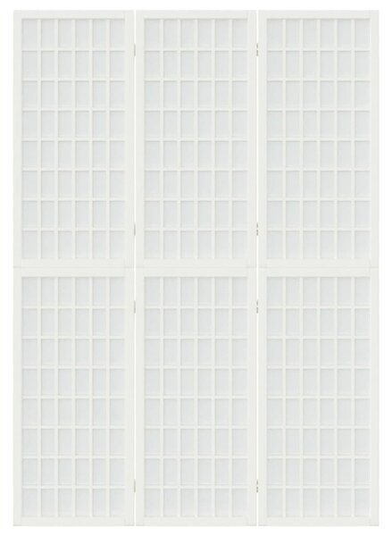 Skládací 3dílný paraván v japonském stylu 120 x 170 cm bílý
