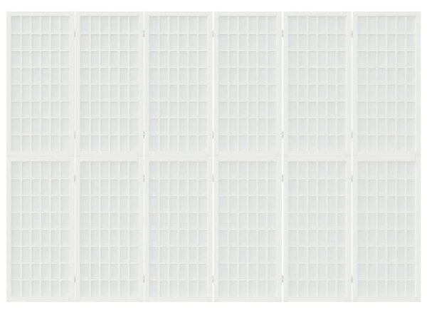 Skládací 6dílný paraván v japonském stylu 240 x 170 cm bílý