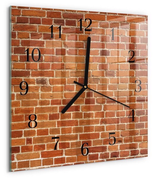 Skleněné hodiny na stěnu Cihlová zeď zskc-30x30-00183106