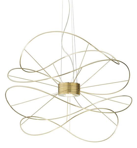 Axolight Hoops 4, zlaté závěsné designové svítidlo, 2x16W LED 3000K stmívatelné, prům. 100cm, výška 77cm