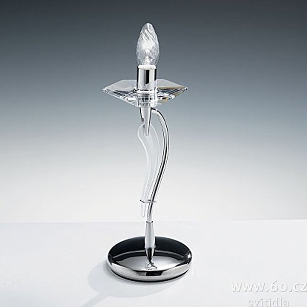 Metal Lux 197.211 Icaro, stolní lampa 1xE14, chrom/křišťálové sklo, výška 33cm