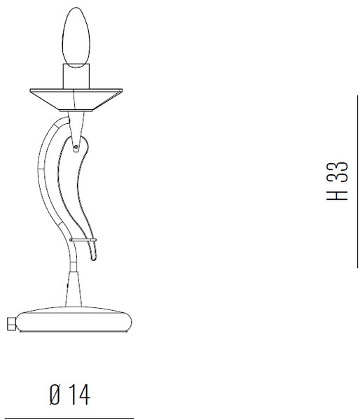 Metal lux 197.211 Icaro, stolní lampa 1xE14, chrom/křišťálové sklo, výška 33cm