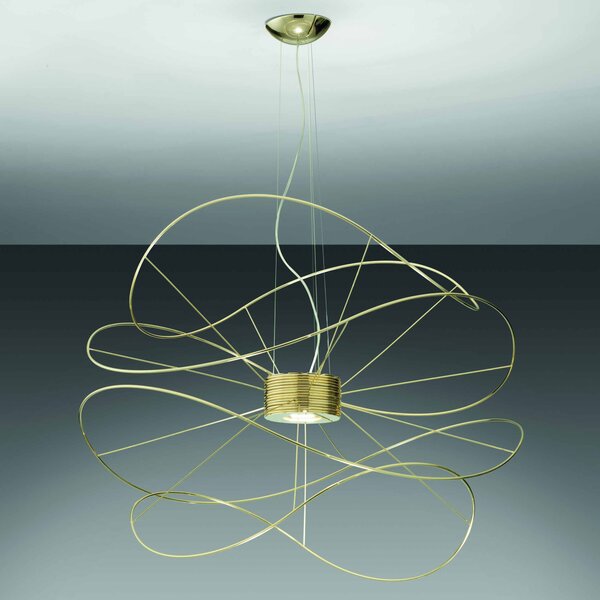 Axolight Hoops 4, zlaté závěsné designové svítidlo, 2x16W LED 3000K stmívatelné, prům. 100cm, výška 77cm
