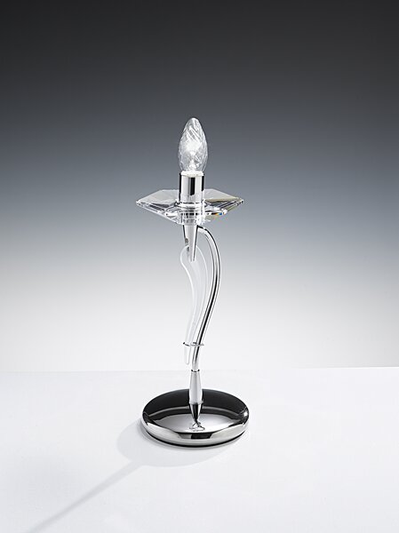 Metal lux 197.211 Icaro, stolní lampa 1xE14, chrom/křišťálové sklo, výška 33cm