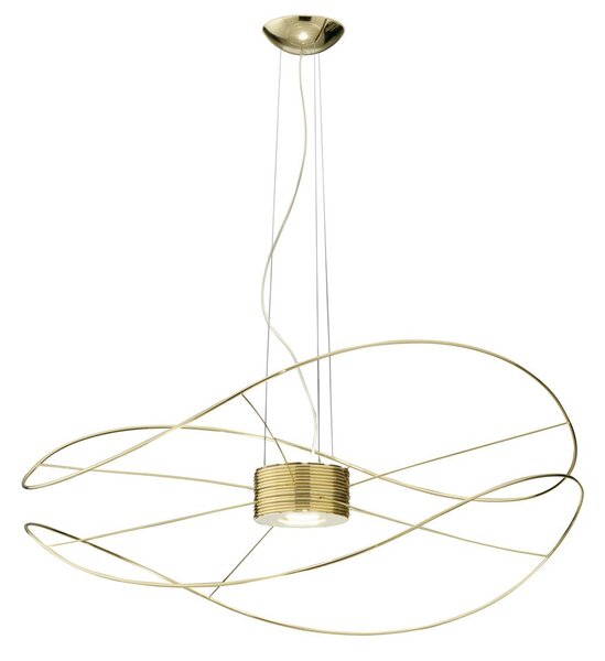 Axo light SPHOOPS2ORORLED Hoops 2, zlaté závěsné svítidlo, 2x17,5W LED 3000K stmívatelné, prům. 100cm, výška 43cm