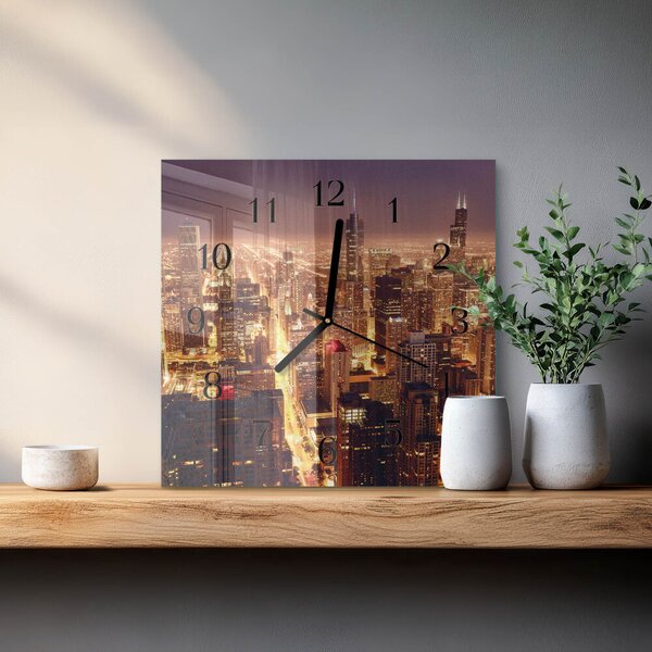 Skleněné hodiny na stěnu Horizont zskc-30x30-00178435