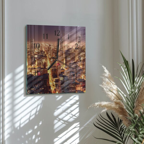 Skleněné hodiny na stěnu Horizont zskc-30x30-00178435