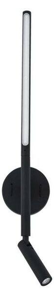 NOVA LUCE nástěnné svítidlo HANDY černý hliník a akryl nastavitelné/rotační - vypínač na těle LED Samsung 230V 3000K osvětlení 6W čtecí lampička 3W IP20 9182812