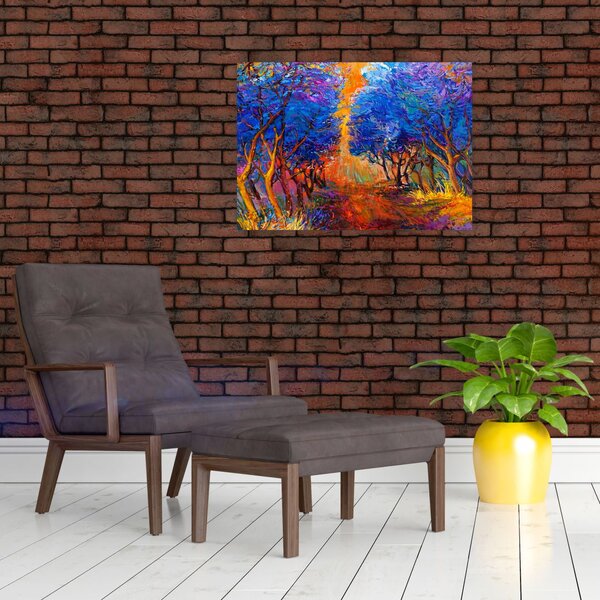 Obraz - Podzimní koruny stromů, moderní impresionismus (70x50 cm)